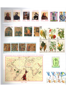1992 Annata Completa nuovi 26 Val. compresa posta aerea + 1  foglietto Giovanni Paolo II
